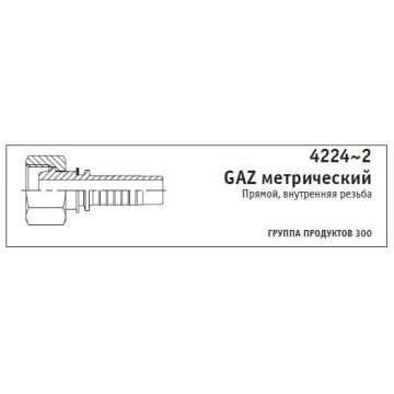 4224~2 GAZ метрический Прямой, внутренняя резьба