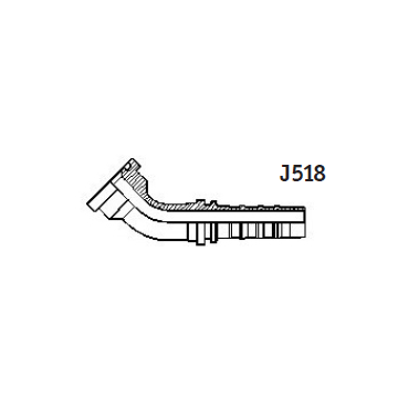 J518 фланец угловой 45° SAE3 J518 Код 61
