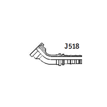 J518 фланец угловой 45° SAE6 SAE J518 Код 62