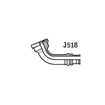 J518 фланец угловой 67° SAE6 SAE J518 Код 62