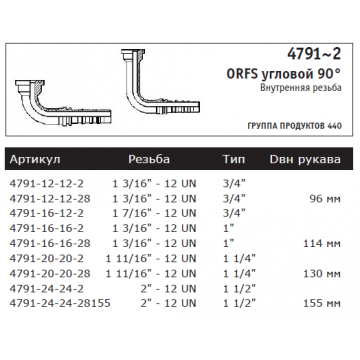 ORFS угловой 90° Внутренняя резьба