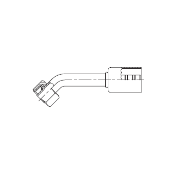 AC Фитинг угловой 45° Для АС рукава 1445, внутренняя резьба UN FS с уплотнительным кольцом